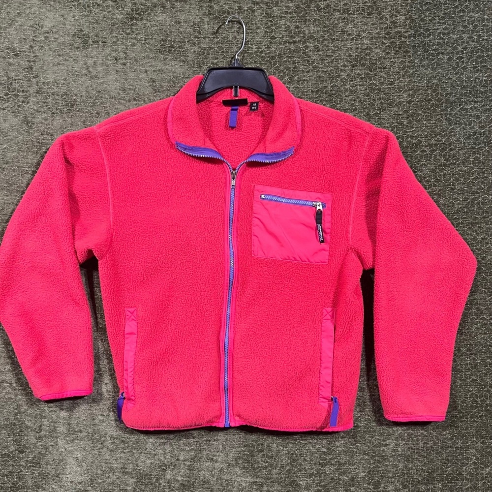 Patagonia Fleece Jacket Womens 12 Pink Synchilla Full Zip Made in USA Vintage